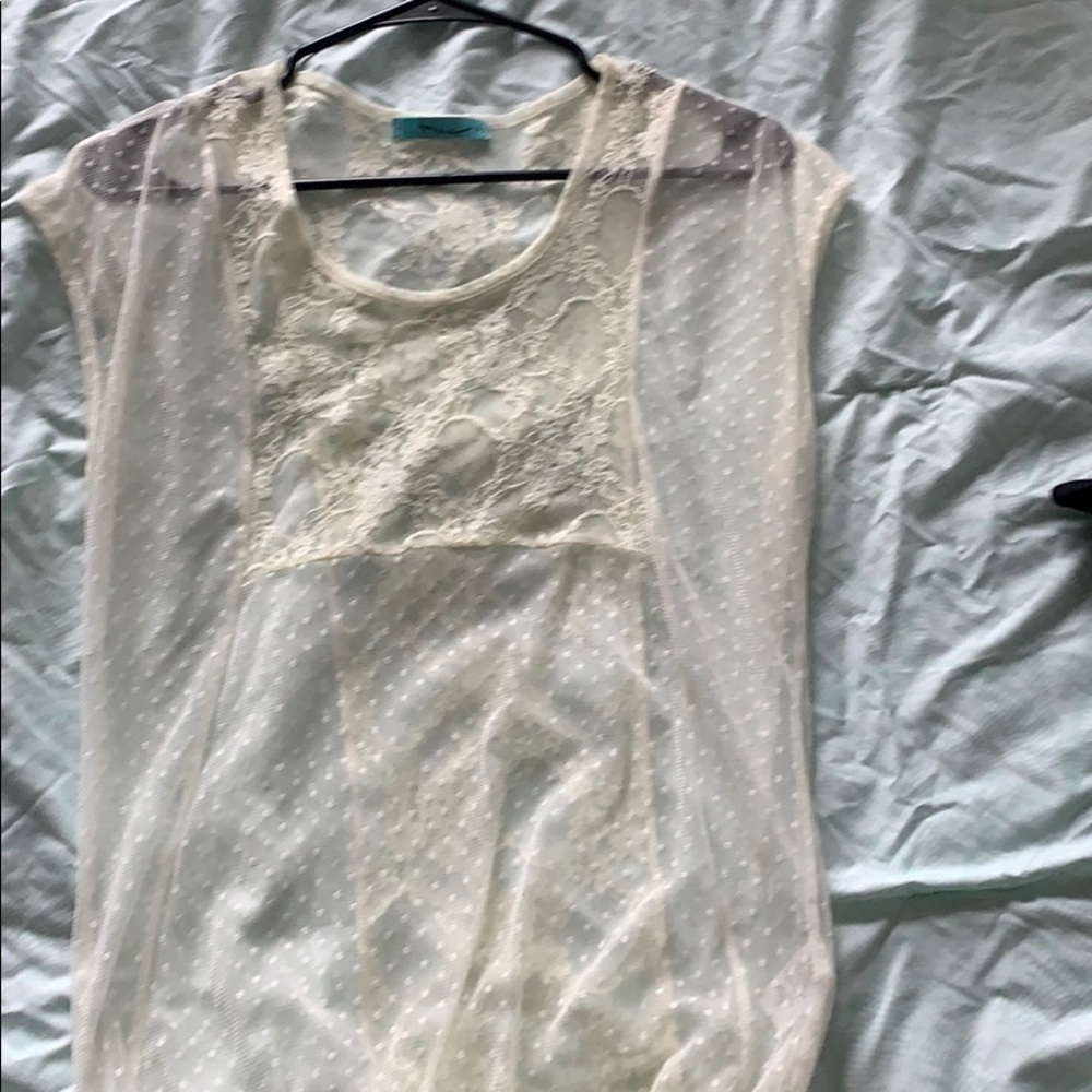 Sheer lace see through top